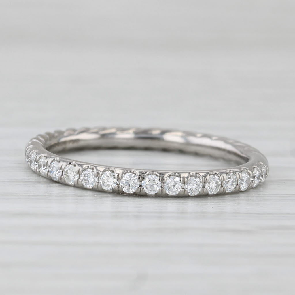 David Yurman 0.33ctw Diamond Eden Partway Band 18k White Gold Stackable Ring