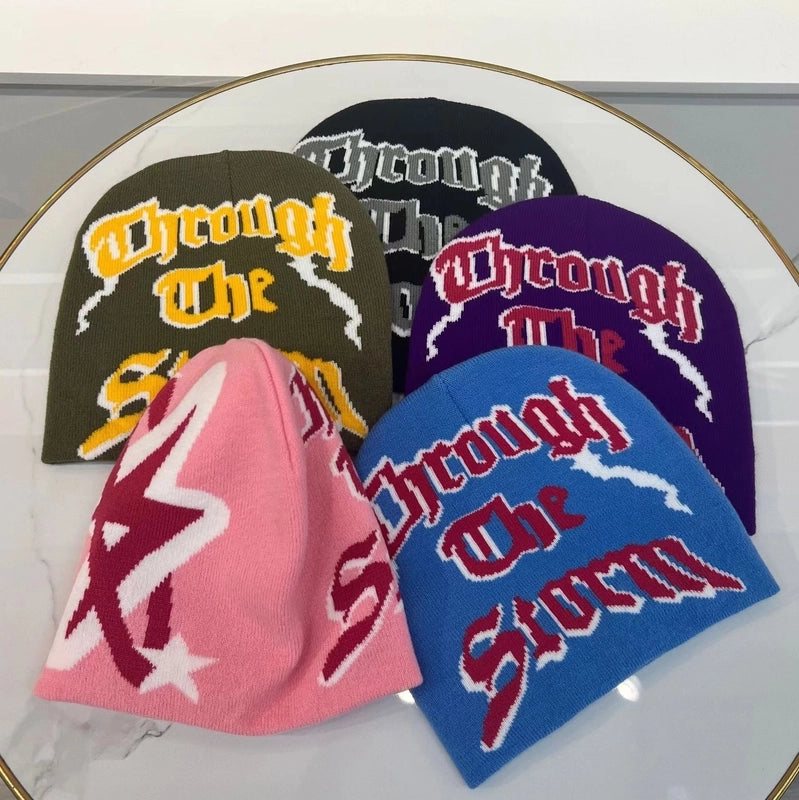 Women's Hip-hop Letter Printing Eaveless Wool Cap
