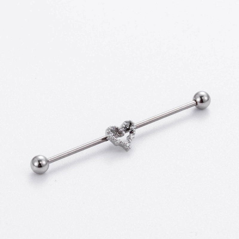 1 Piece Ear Cartilage Rings & Studs Vintage Style Cross Heart Shape Snake 316L Stainless Steel  Copper Plating Inlay Zircon