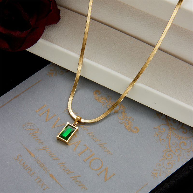 Women Square Chain Titanium Steel Electroplating Jewelry Sets