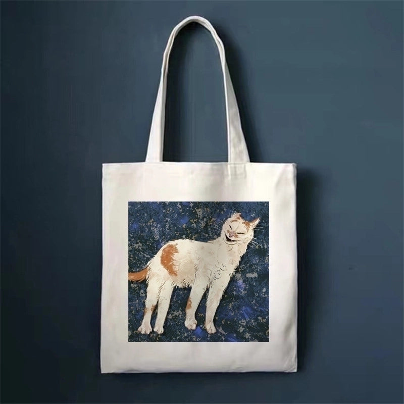 Women's Minimalist Cat Shopping Bags