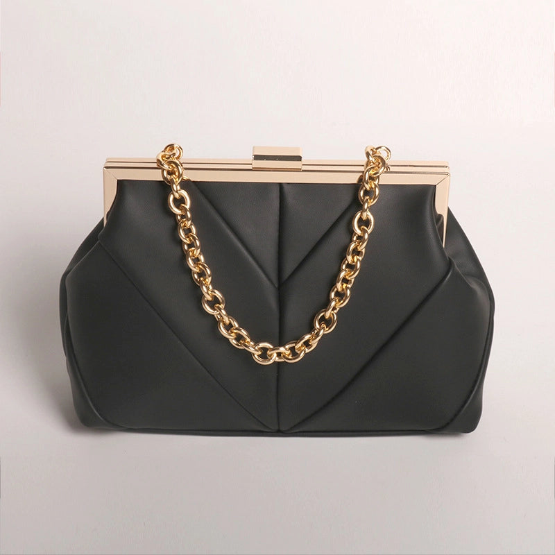 Pu Leather Solid Color Pillow Shape Evening Bags