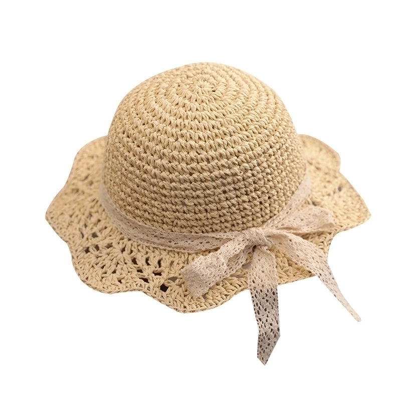Women's Minimalist Classic Style Color Block Crimping Straw Hat