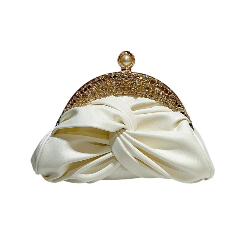 White Black Gold PU Geometric Pillow Shape Evening Bags