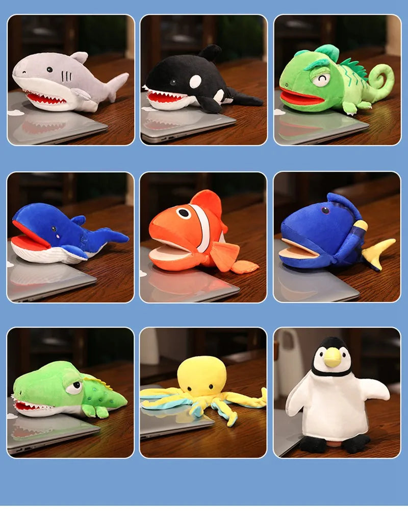 Stuffed Plush Animals Toys Hand Finger Story Puppet Kawaii Dolls Educational Toys Octopus Penguin Clown Fish Birthday Gift
