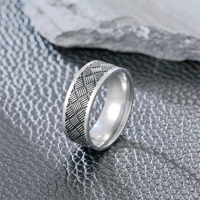 Retro Round Titanium Steel Rings In Bulk