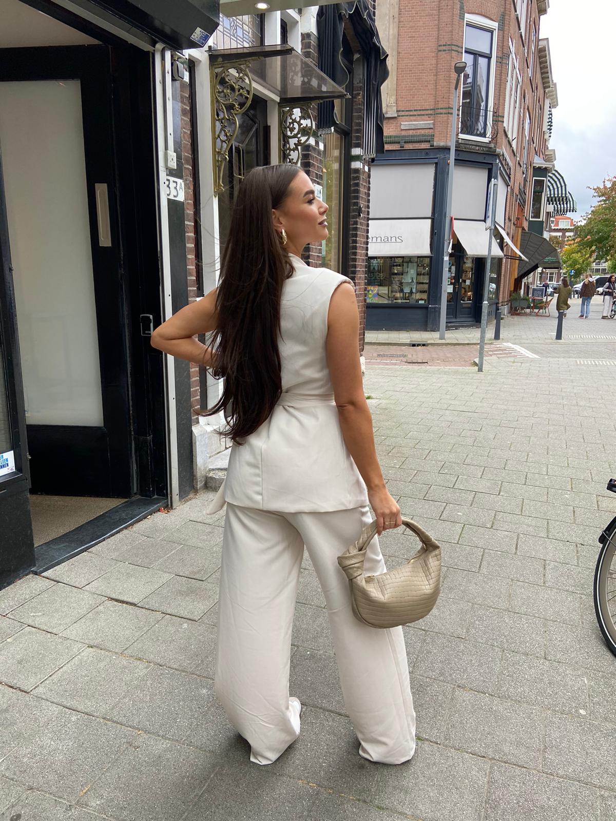 Kate Two Piece Gilet Set Ecru