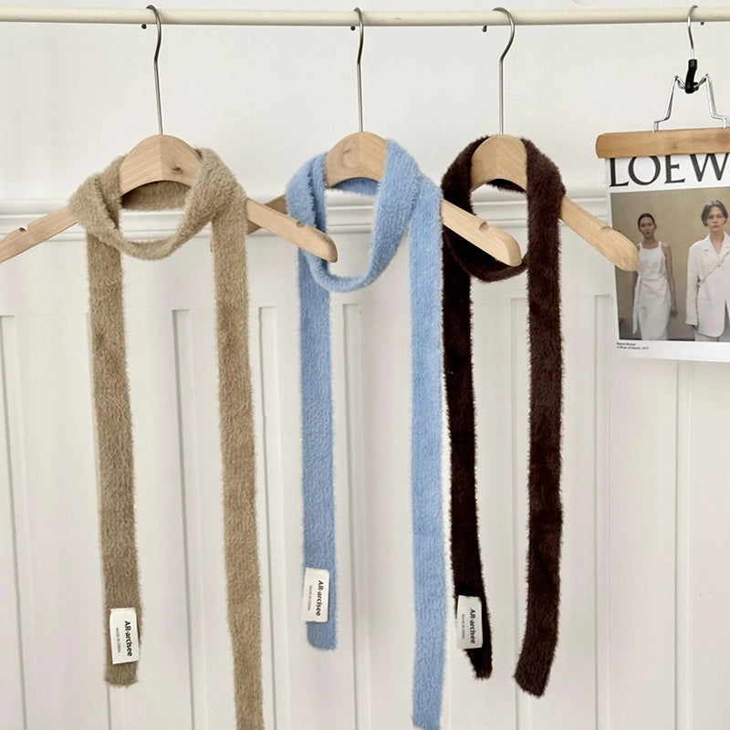 Women's Minimalist Classic Style Solid Color Flannel Scarf