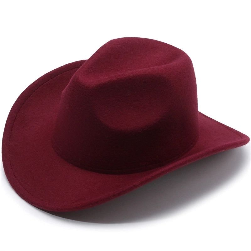 Ethnic Style Topper Hat Western Cowboy Hat Tibetan Tibetan Performance Hat Woolen Hat Central Retro Woolen Hat