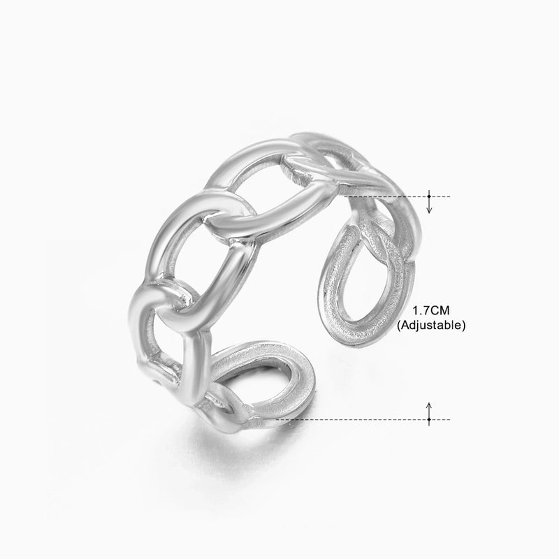 3 Pieces Basic Classic Style Geometric Leaf Stainless Steel Plating Open Rings