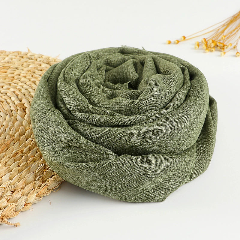 Women's Sweet Solid Color Cotton Silk Scarves