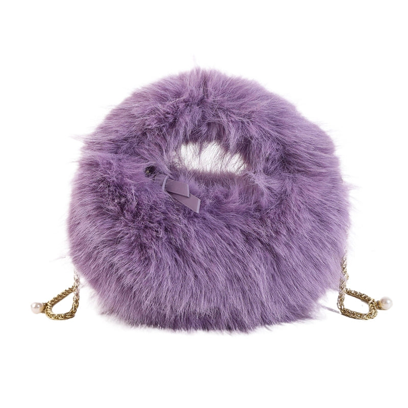 Women's Medium Plush Solid Color Classic Style Streetwear Square Zipper Crossbody Bag