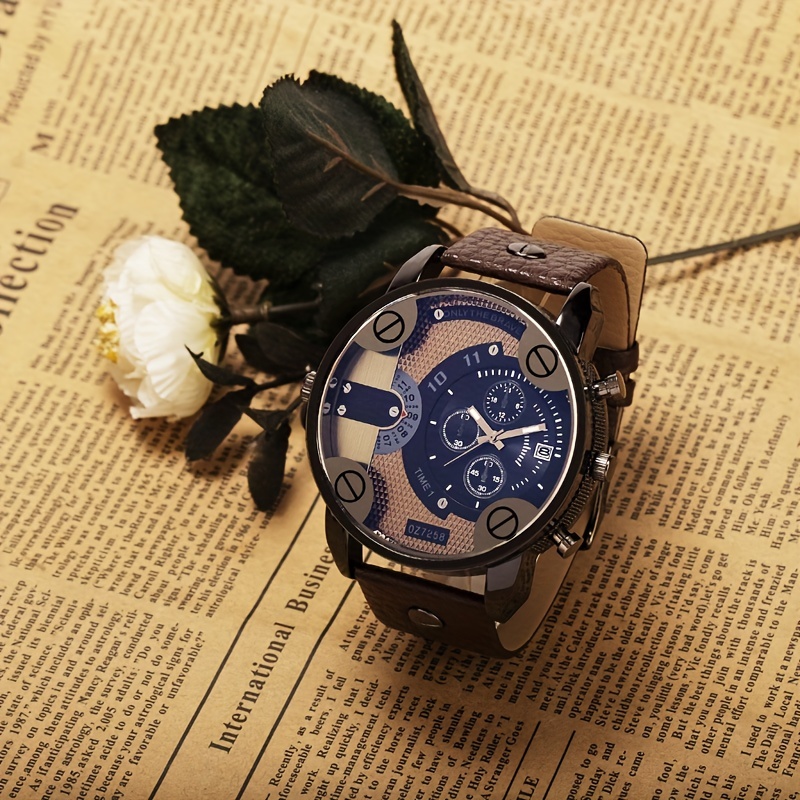 High-end Men's Watch New Fashion Simple Retro Domineering Street Style Large Dial Quartz Watch
