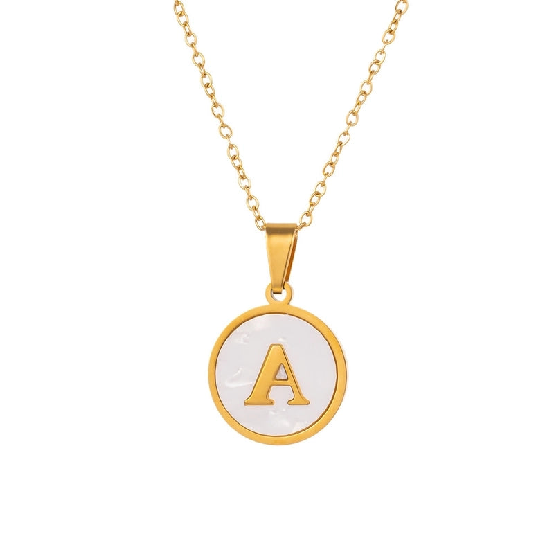Minimalist Letter Titanium Steel Pendant Necklace