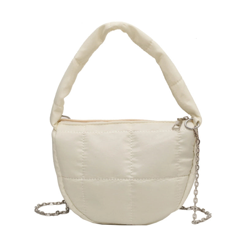 Women's Medium Polyester Solid Color Streetwear Dumpling Shape Zipper Shoulder Bag Crossbody Bag Underarm Bag