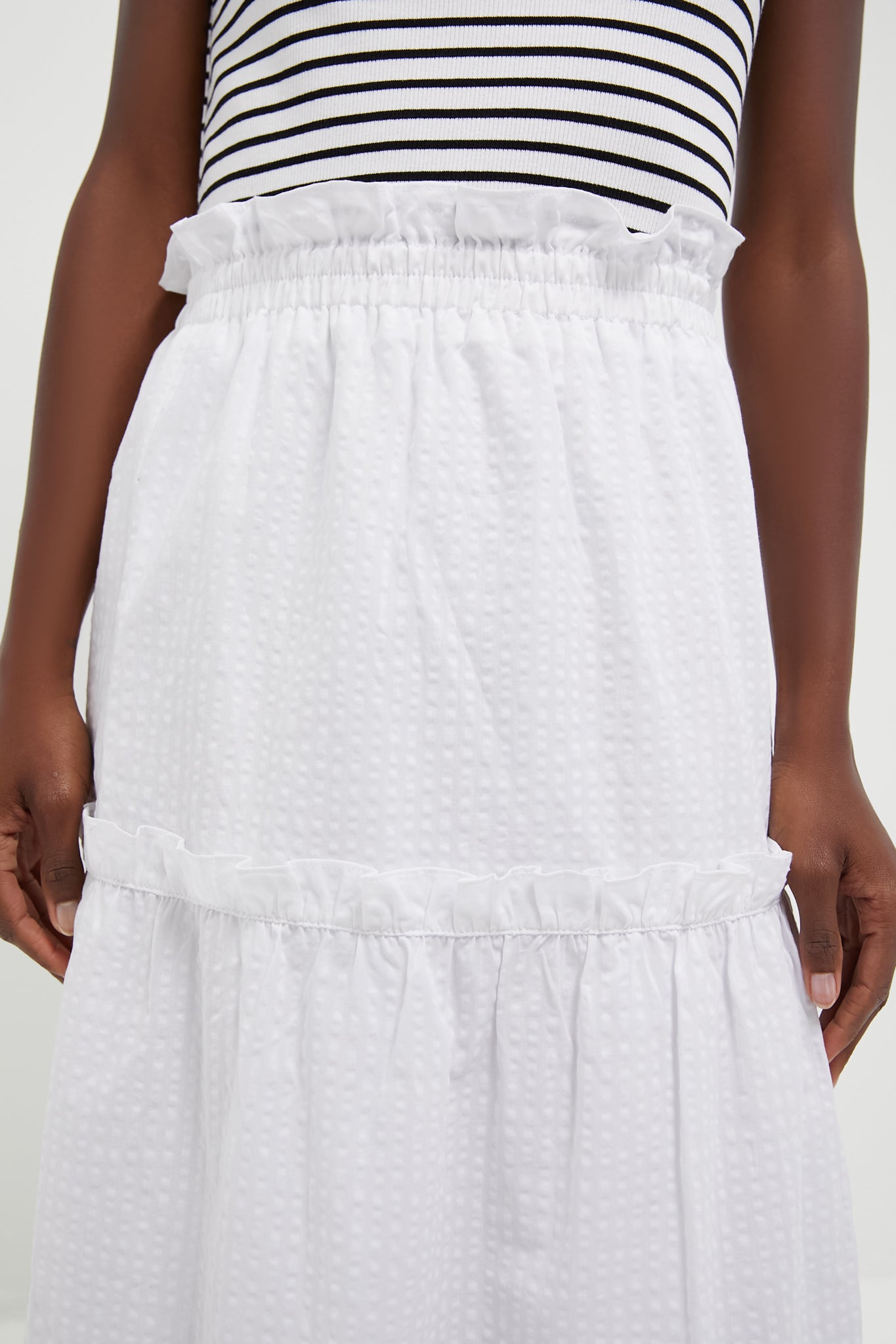 White Seersucker Prado Skirt