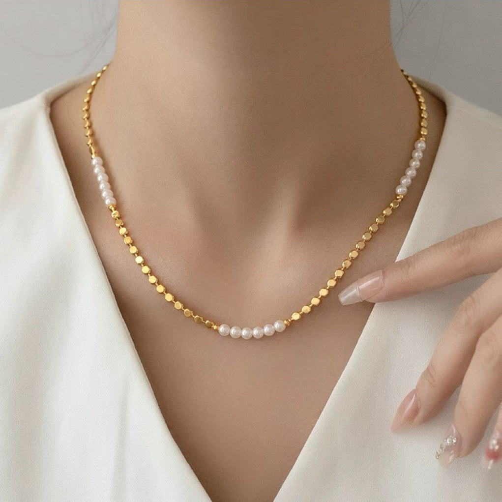 Aurora Pearl Link Necklace