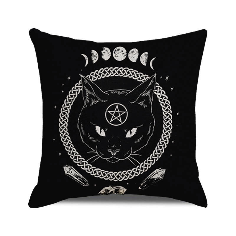 Halloween Retro Punk Palm Skull Cotton Pillow Cases Couch & Sofa Decor