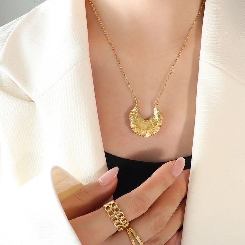 Ethnic Style Solid Color Titanium Steel Plating Gold Plated Jewelry Set