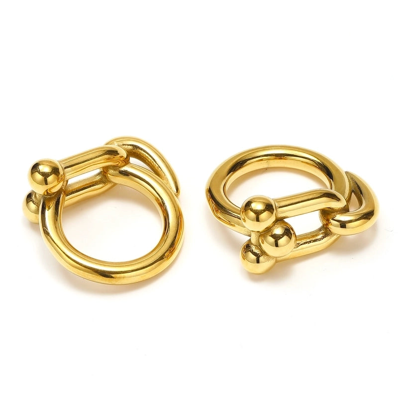3 Pieces Lady Geometric Titanium Steel Plating Rings