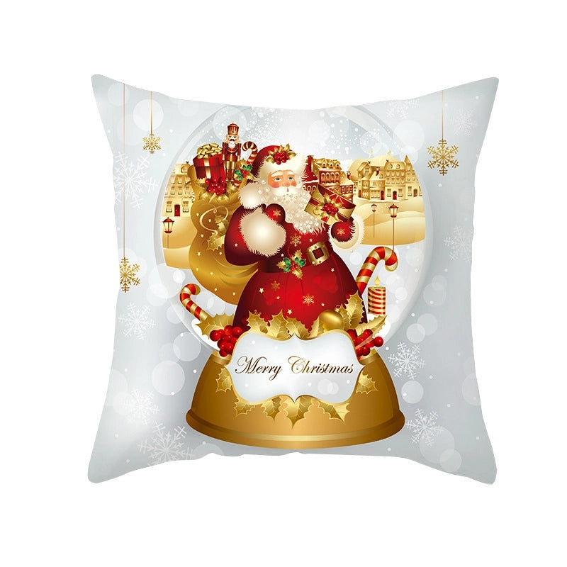 Christmas Classical Cute Ethnic Style Cartoon Santa Claus Fibre Peach Skin Pillow Cases Couch & Sofa Decor