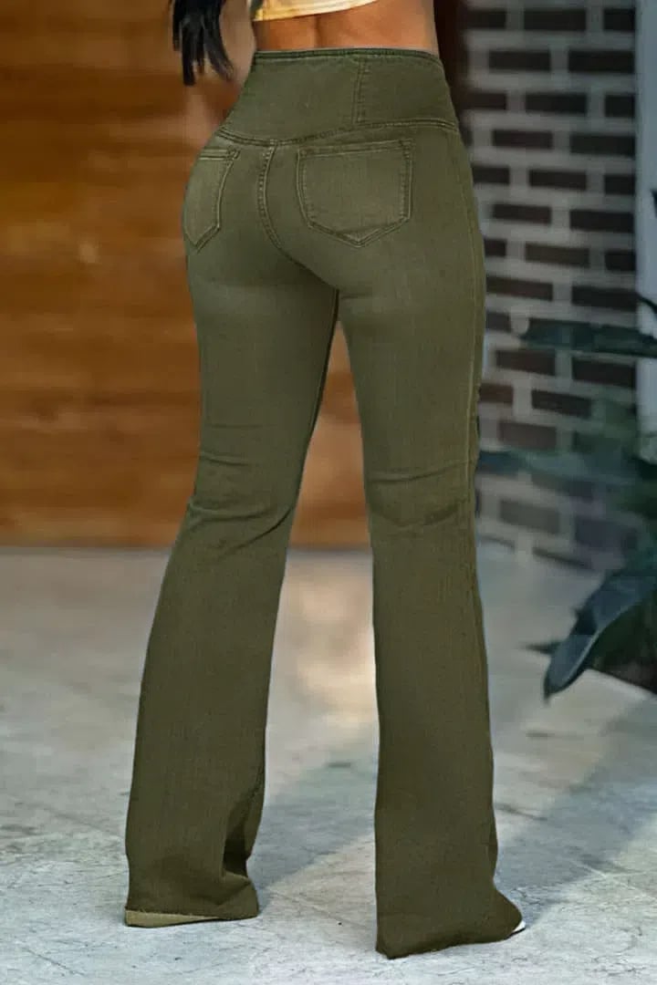 🔥Promotion-Wash Wrap Mid Rise Stretchy Flare Jeans