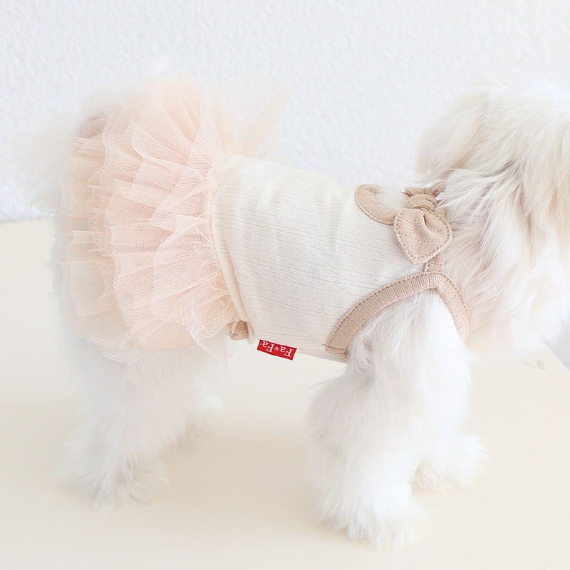 Contrast Color Sweet Bow Dog Cat Dress