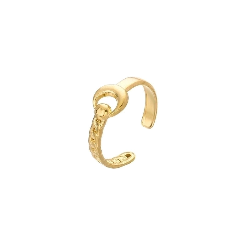 Fashion Geometric 304 Stainless Steel 18K Gold Plated Plating Open Ring