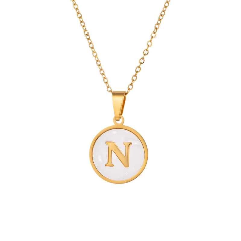 Minimalist Letter Titanium Steel Pendant Necklace