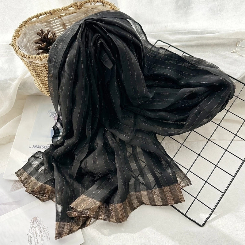 Women's Elegant Sweet Color Block Silk Silk Scarf