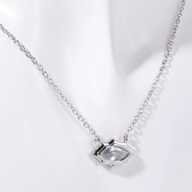Copper Casual Minimalist Commute Oval Plating Inlay Zircon Pendant Necklace