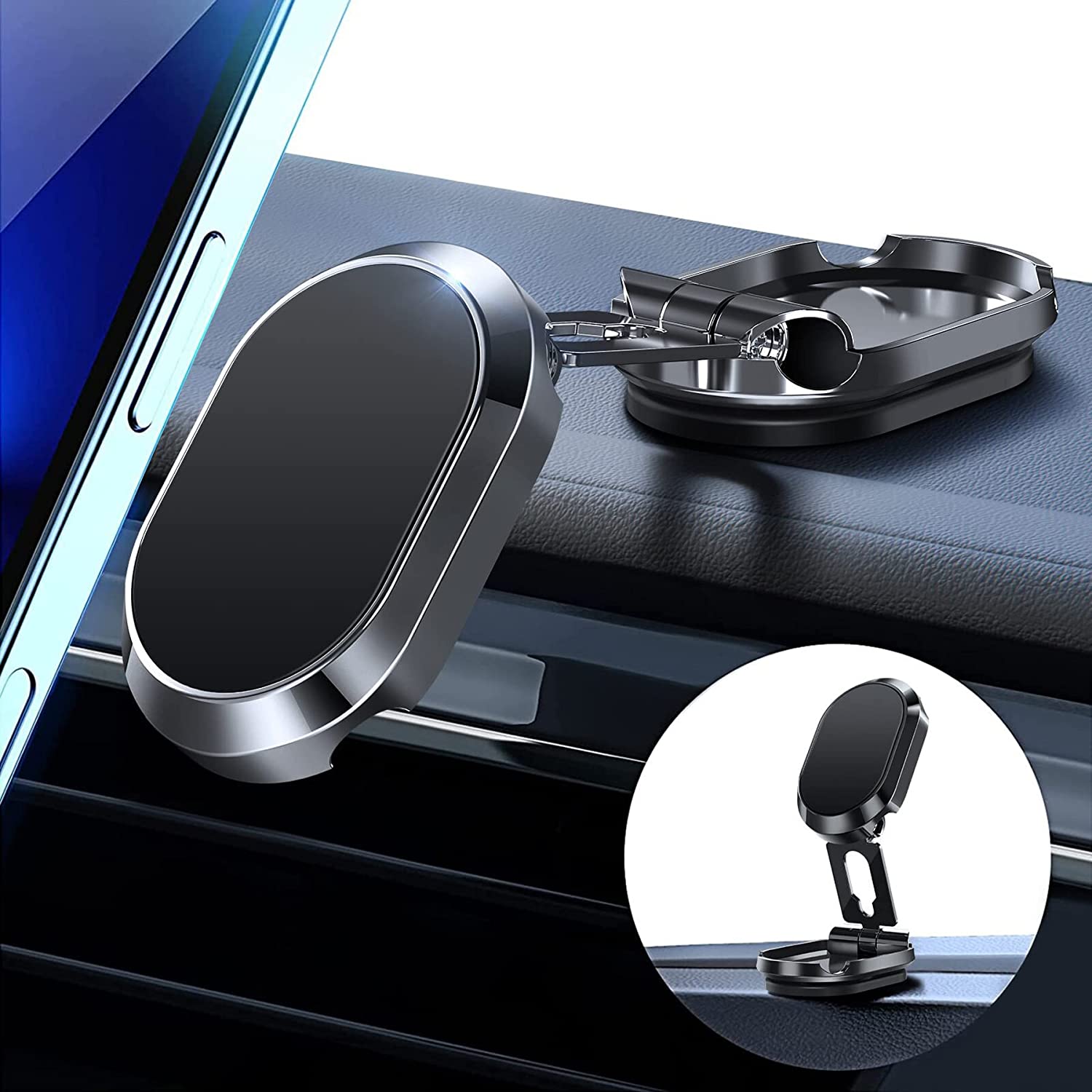 🔥Promotion 49% OFF - Alloy Folding Magnetic Car Phone Holder