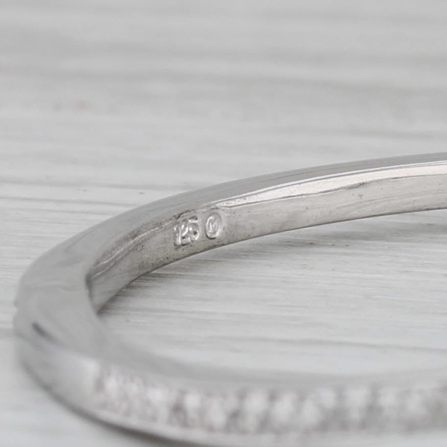 0.12ctw Diamond Contoured Bangle Bracelet 18k White Gold 7
