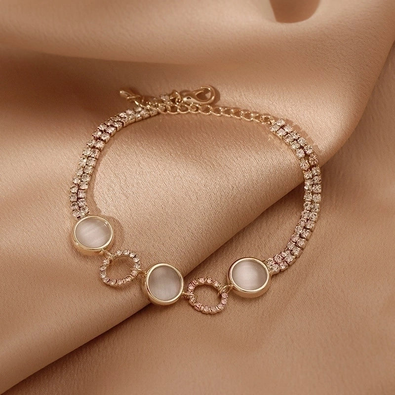 Minimalist Star Titanium Steel Metal Rhinestones Bracelets