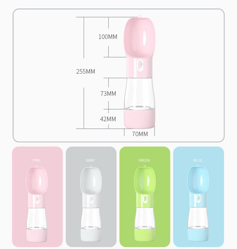 Portable Outdoor Pet Drinking and Feeding Bottle (3 Colours)