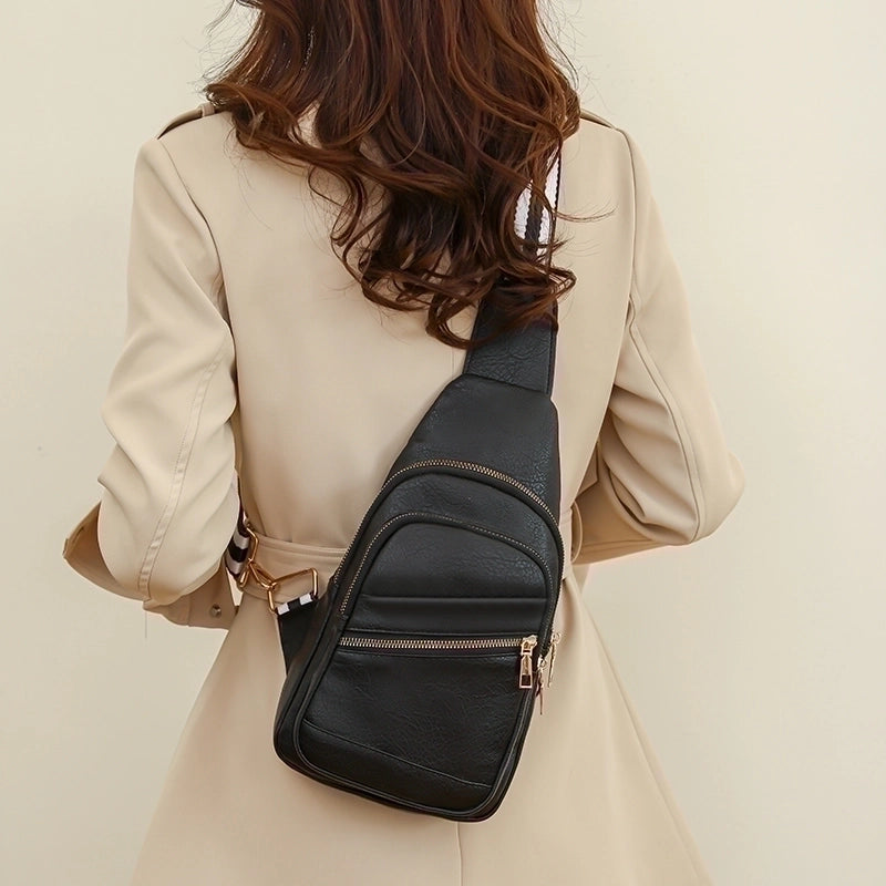 Women's Sports Solid Color Pu Leather Waist Bags