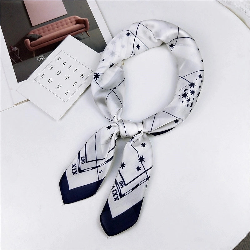 Alloy Scarf (1 Scallop Floral Blue)