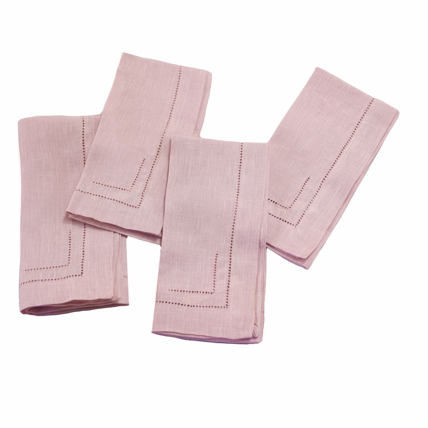 Dusty Rose 100% Linen Incomplete Hemstitch Napkins