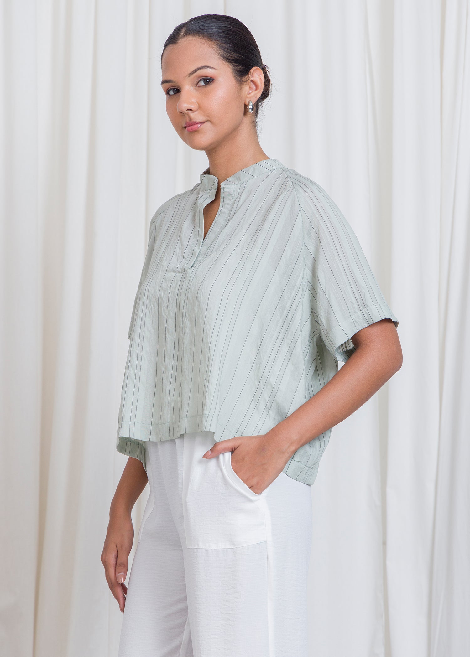 Crop Top With Short Placket