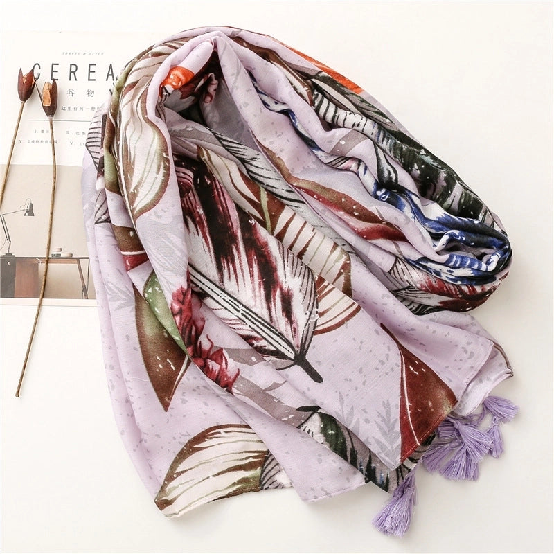 Women's Elegant Geometric Polyester Printing Winter Scarves