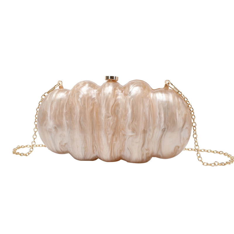 White Pink Black Arylic Solid Color Oval Evening Bags