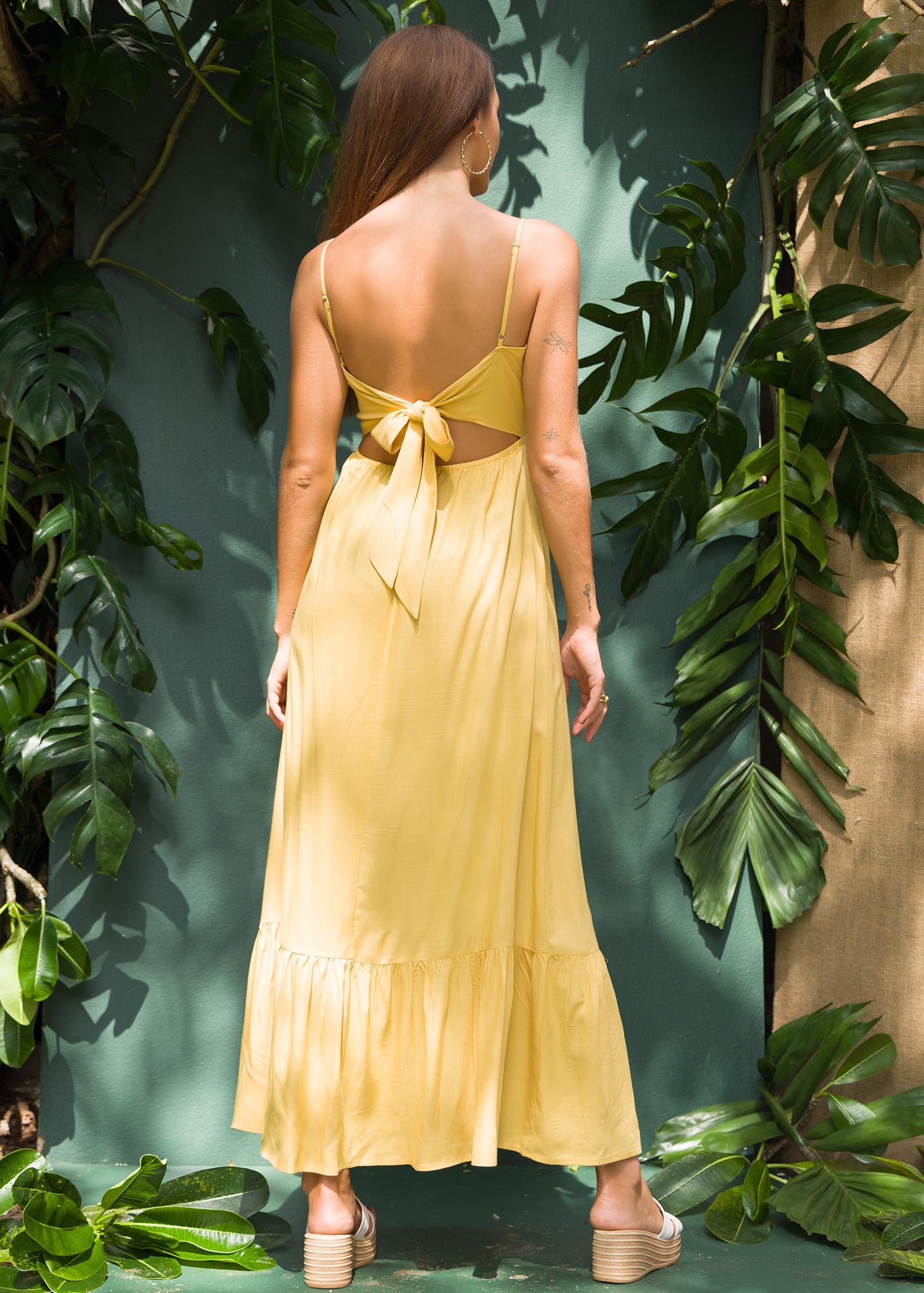 Strappy maxi dress with back tie