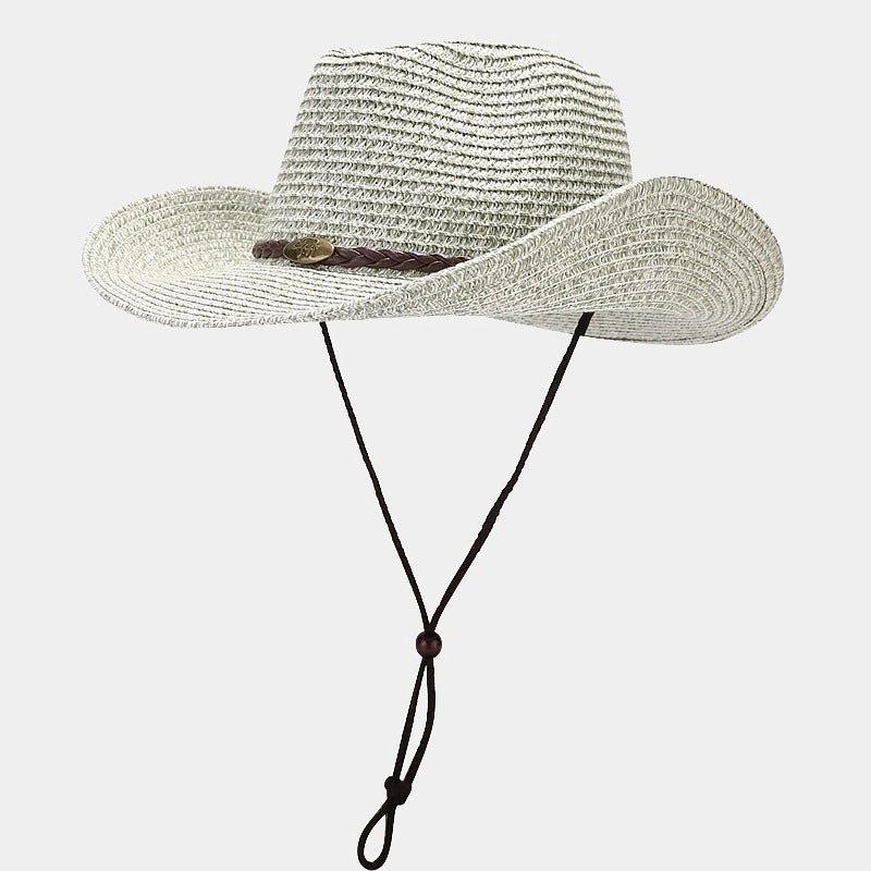 Unisex Vacation Stripe Solid Color Straw Hat