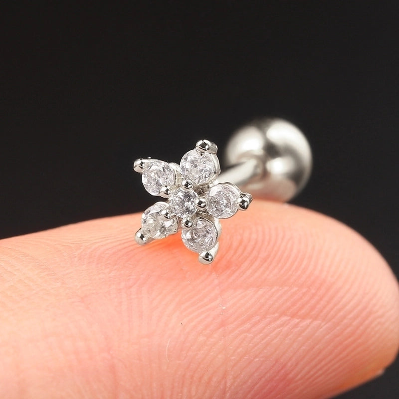 1 Piece Minimalist Classic Style Geometric Butterfly Inlay Copper Zircon Ear Studs