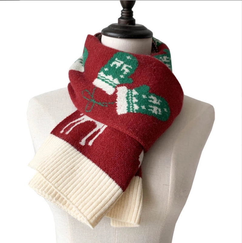 Women's Casual Sweet Snowflake Elk Imitation Cashmere Scarf
