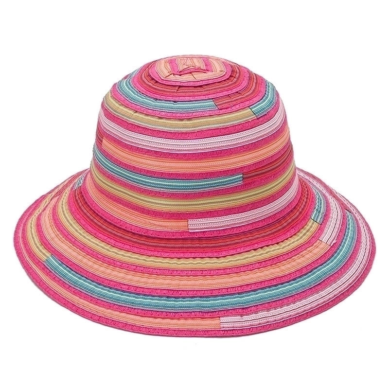 Women's Beach Stripe Big Eaves Straw Hat