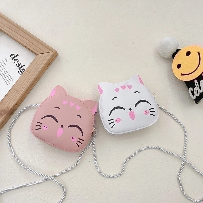 Kid's Pu Leather Animal Cute Semicircle Zipper Crossbody Bag