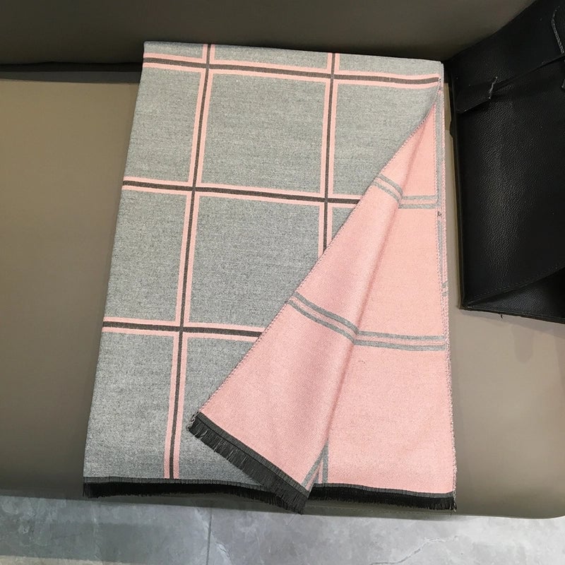 Plaid Scarf Women's Autumn And Winter New British-style Cashmere Lengthen Thickened Warm Air Conditioning Dual-use Shawl