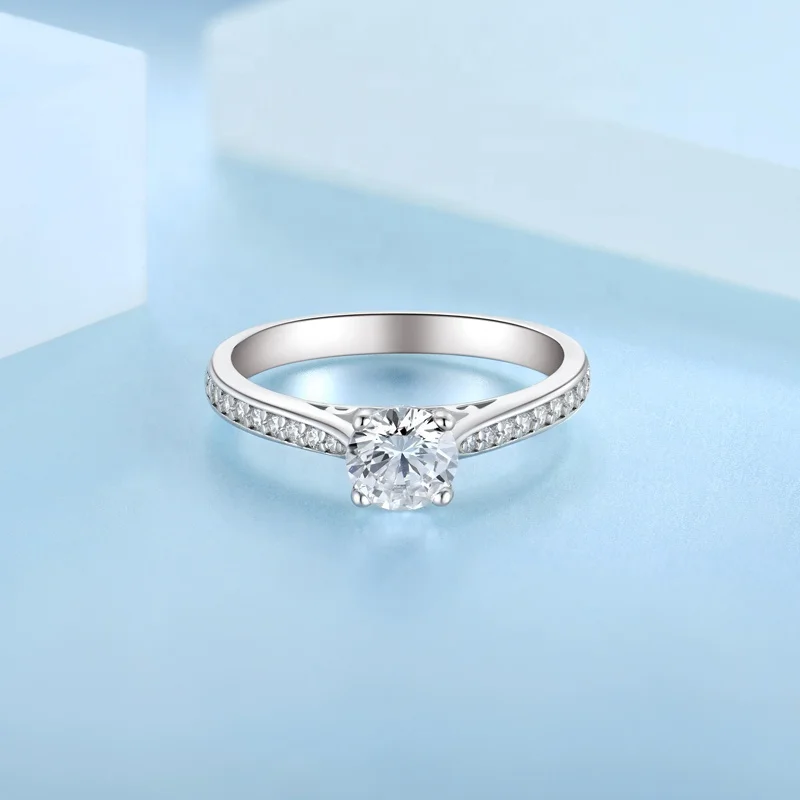 Trendy Jewelry 925 Sterling Silver White Sand Diamond Ring Schmuck Engraved Girl Love Jewelry Ring