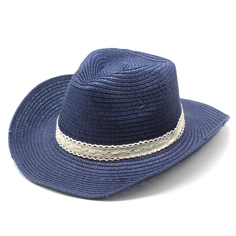 Unisex Classic Style Streetwear Solid Color Flat Eaves Straw Hat